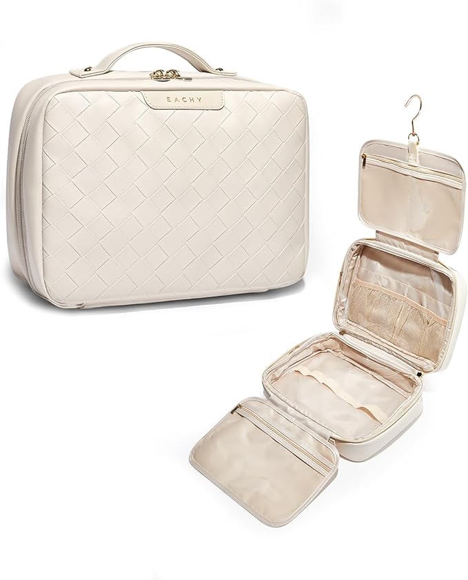 EACHY Travel Toiletry Bag with Hanging Hook, Portable Makeup Cosmetic Bags by EACHY