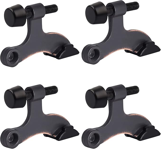HOMOTEK 4 Pack Hinge Pin Oil Rubbed Bronze Door Stopper, Adjustable Deluxe by HOMOTEK