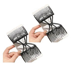 2Pcs Black Adjustable Elastic Hair Comb, Stretchy Double Comb Hair Clip, No Crease Hair Pins Double Slides Hairpins Combs Women Hairs Styling Accessories Hairs Care Styling Tools and Appliances