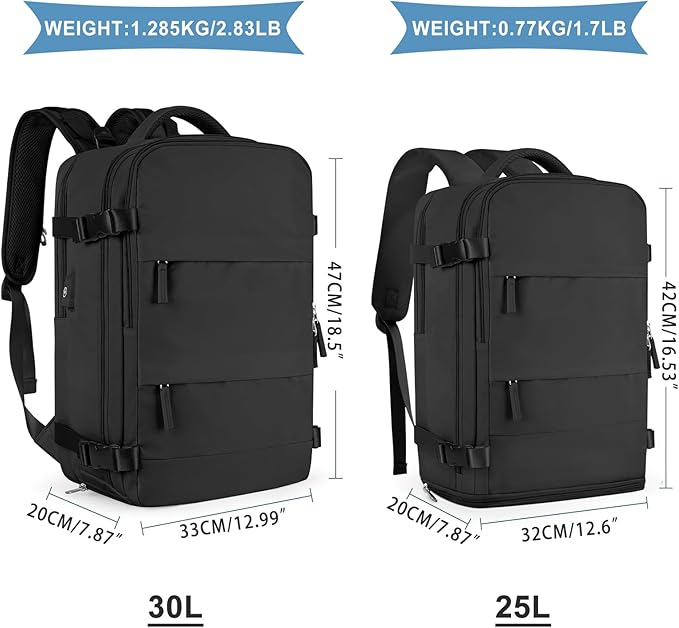 coowoz Large Travel Backpack For Women Men, Carry On Backpack Flight Approved - Image 3