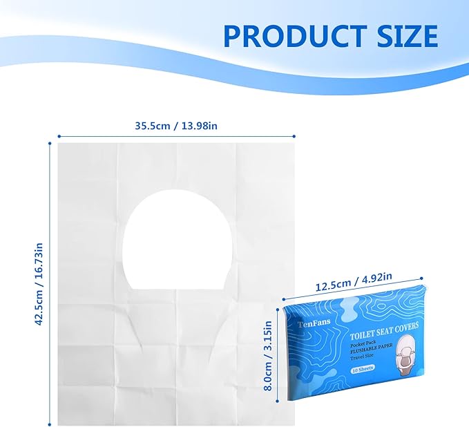 Toilet Seat Covers, XL Flushable and Biodegradable Paper Cover Disposable - Image 3