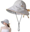 Wide Brim Hats for Woman Foldable Hats Sun Hats for Women uv Protection Bowknot by Unknown