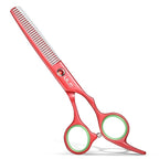ULG 6.5" Hair Thinning Scissors, Japanese Stainless Steel, Professional Texturizing Shears, Barber’s 30-Tooth Blending Thinner for Stylist & Home Use, Christmas Gifts for Women Men Family Red