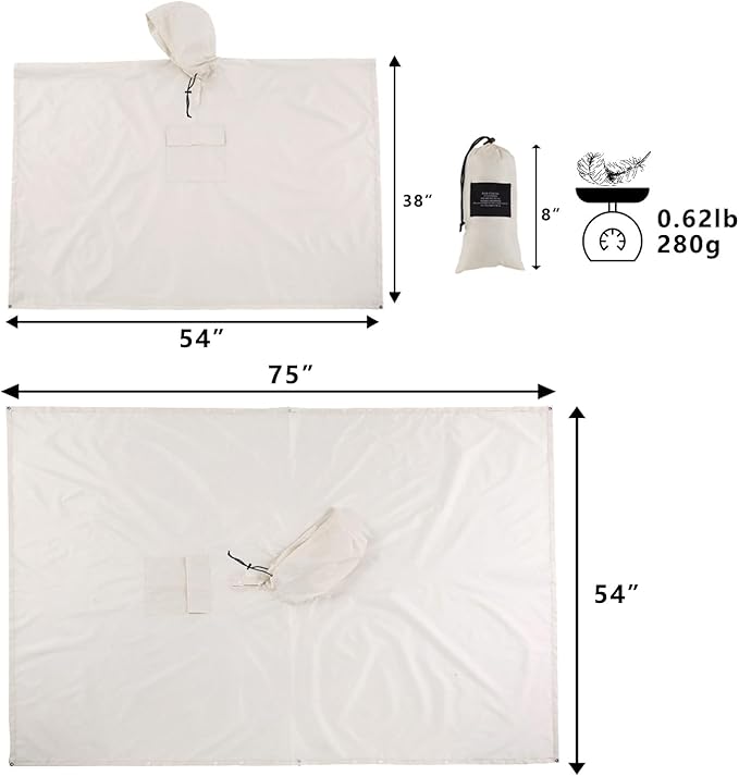 salamra Hooded Rain Poncho Waterproof Raincoat Jacket - Image 6