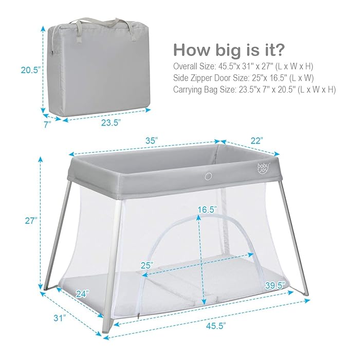 BABY JOY 2 in 1 Travel Crib - Image 3