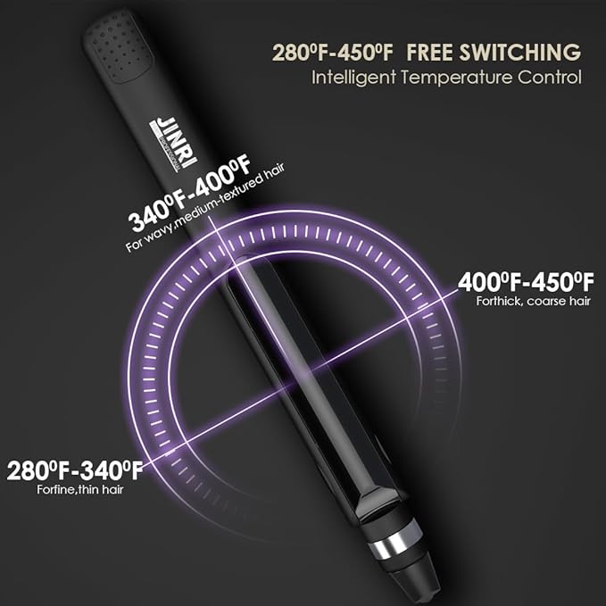 3 in 1 Heated Straightening Brush Flat Iron for Smooth, Anti Frizz Hair Styling | Electric Hot Brush Crimper with Hair Straightening Features (L)