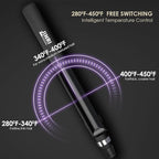 3 in 1 Heated Straightening Brush Flat Iron for Smooth, Anti Frizz Hair Styling | Electric Hot Brush Crimper with Hair Straightening Features (L)
