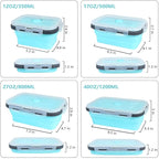 Set of 4 Collapsible Foldable Silicone Food Storage Containers, Ktichen - Image 2