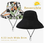 vidsel Womens Sun Hats Wide Brim Reversible Bucket Cotton Hat Packable Summer - Image 3