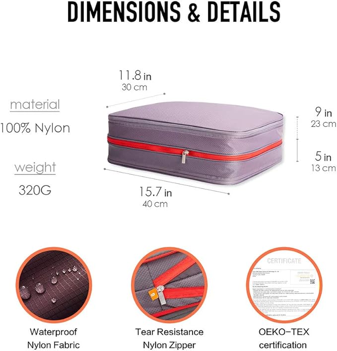 Bee Nesting Waterproof Compression Packing Cubes, Travel Packing organizers - Image 8