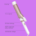 Conair Double Ceramic 1 ½-Inch Curling Iron, 1 ½-Inch Barrel Creates Soft Waves & Curls, Hair Curler for Use on Medium & Long Hair, White/Rose Gold