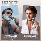 5-in-1 Electric Beard Trimmer Body Hair Trimmer Kit, Professional Cordless Hair Clippers for Men Rechargeable, IPX7 Waterproof Mens Grooming Kit for Face, Mustache, Body, Nose, Gifts for Men (Silver)