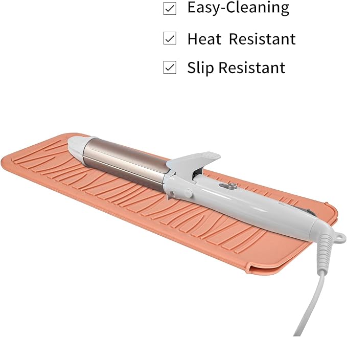 Silicone Heat Resistant Travel Mat Pouch for Straighteners, Curling Wands, Flat Irons and Hair Styling Tools