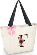 Vavabox Tote Bag, A-Z Initial Monogrammed Waterproof Tote Bag, Bridesmaid Gifts by Vavabox