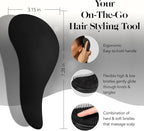 Kitsch Detangler Brush – Gentle Curly Hair Brush with Flexible Bristles for All Hair Types - Wet or Dry | Detangling Hair Brushes for Women & Men, Hairbrush for Adults & Kids - Black