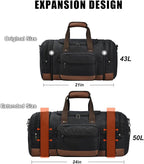 Dimayar Canvas Duffle Bag for Travel, Expandable Carry on Bag, Overnight - Image 4