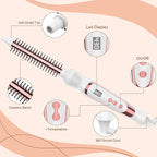 Thermal Brush 0.5 Inch Curling Iron Volumizing Heated Round Brush 1/2 Inch Ceramic Tourmaline Heated Hot, Multifunctional Styler Curling Wand (White, 0.5 inch)