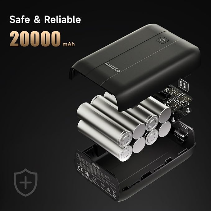 imuto 100w Power Bank, 20000mAh 4-Output Laptop Portable Charger, Fast Charging - Image 8