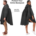 PTEROMY Hooded Rain Poncho for Adult - Image 3