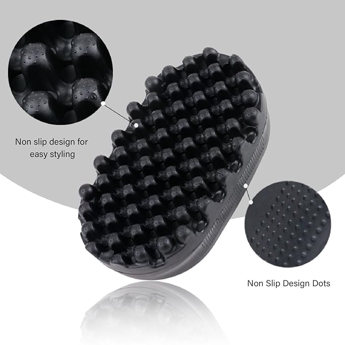 Hair Sponge, Rubber Curling Hair Brush Convenient to Use Afro Hair Sponge Barber Brush Washable Brush Ergonomic Hair Brush Sponge for Afro, Coils, Dreadlocks