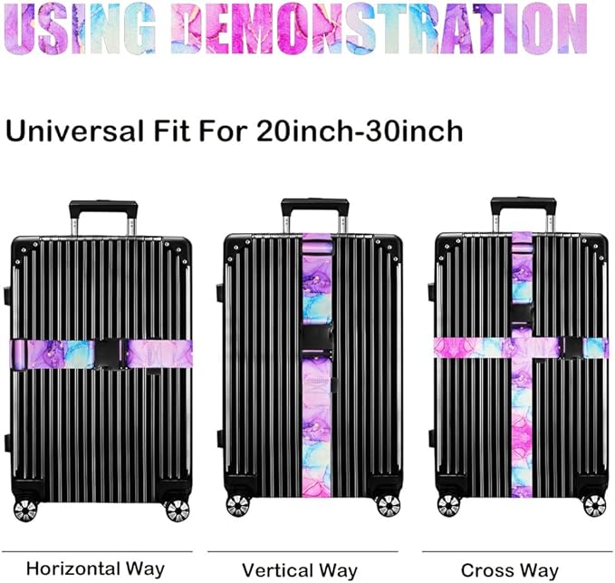 Luggage Straps for Suitcases TSA Approved-2 Pack Bright Personalized Luggage - Image 4