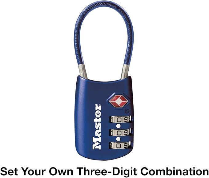 Master Lock Blue Set Your Own Combination TSA Approved Luggage Lock, Travel - Image 5