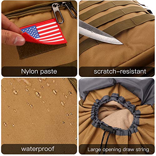70L Camping Hiking Backpack Tactical Backpack Military Molle Rucksack Backpack for Outdoor (Khaki)