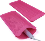 2PCS Silicone Heat Resistant Mat Pouch for Hair Straightener, Curling Iron, Flat Iron and Hot Hair Tools Pink 2 Pack