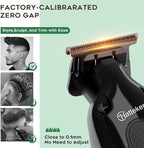 Hatteker Hair Clippers for Men Professional,Clippers and Trimmers Set T-Blade Barber Clippers Set Cordless Clippers Grooming Kit Rechargeable Beard Trimmers Type C Barbers Haircut Kit Green