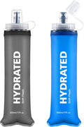 500ml Soft Flask 2Pack, TPU Collapsible Soft Water Bottle, 17oz Foldable TPU by WEMEET