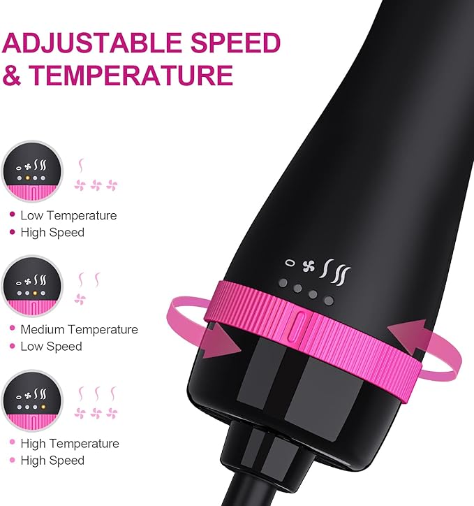 Blow Dryer Brush in One and Styler Volumizer Professional 4 in 1 Hot Negative Ion Anti-Frizz Blowout Hair Dryer Brush for Mothers Day Gifts for Mom
