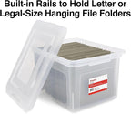 STAPLES Hanging File Folder Box, Storage Bin Organizer, Snap Lid, Letter & - Image 3