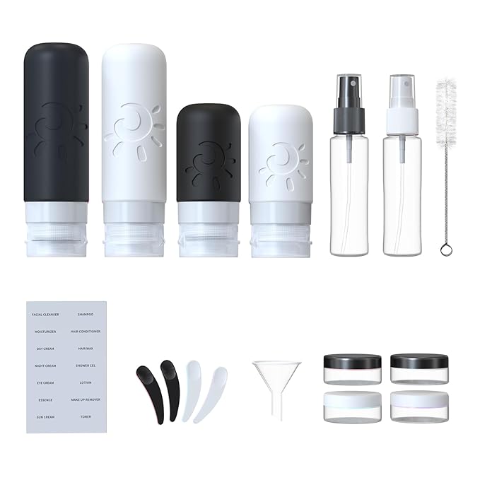 18 Pack travel Bottles for Toiletries, TSA Approved Silicone Travel Containers - Image 2