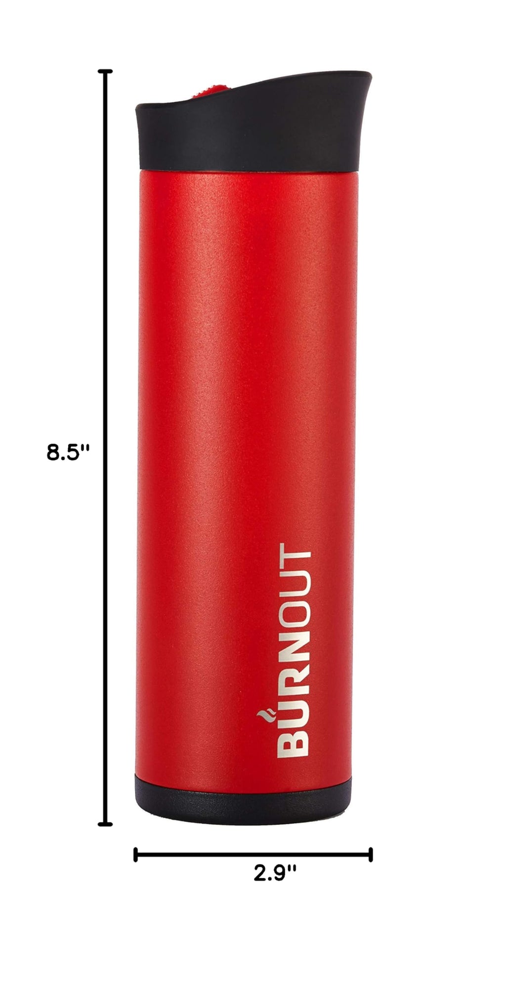 BURNOUT Temperature Regulating Travel Mug 12 oz Red (Red)