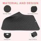 AMIJEAL Oversize Silicone Heat Resistant Mat for Hair Tools, Curling Iron Mat, Hot Tools Holder, Portable Flat Iron Hair Straightener Pad Cover for Travel Vanity Salon(14.2" x 11.0")