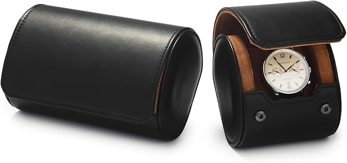 Oirlv Premium Leather Watch Roll Travel Case Single Watch Box - Image 4