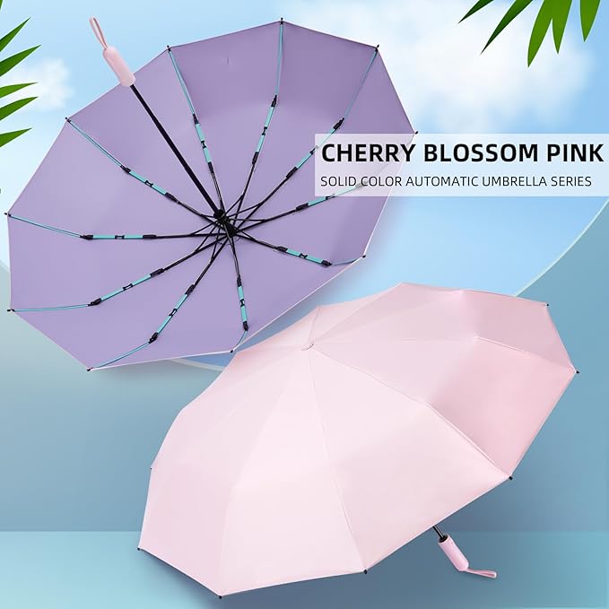 Folding Umbrella Anti-UV Compact Durable Folding Umbrella Auto Open Close - Image 2