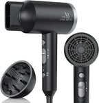 Ionic Hair Dryer with Diffuser, 1800W Blow Dryer for Women & Men, Fast-Drying, Lightweight, Low Noise, Hair Care Styling Tool for Home, Travel, Gifting