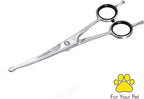 Tweezerman 7" Pet Grooming Scissors with Safety Round Tips, Professional Curved Grooming Shears for Dogs and Cats