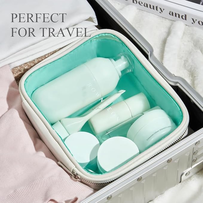 ROWNYEON Clear Makeup Case Toiletry Bag Multipurpose Travel Makeup Train Case - Image 5