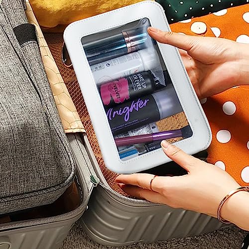 Clear Makeup Bag Organizer (White)