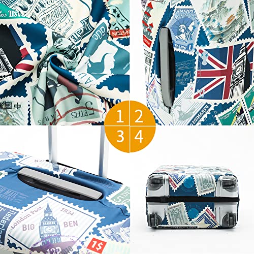 Travelkin Suitcase Covers For Luggage Tsa Approved Luggage Covers Protector (Stamp / M)
