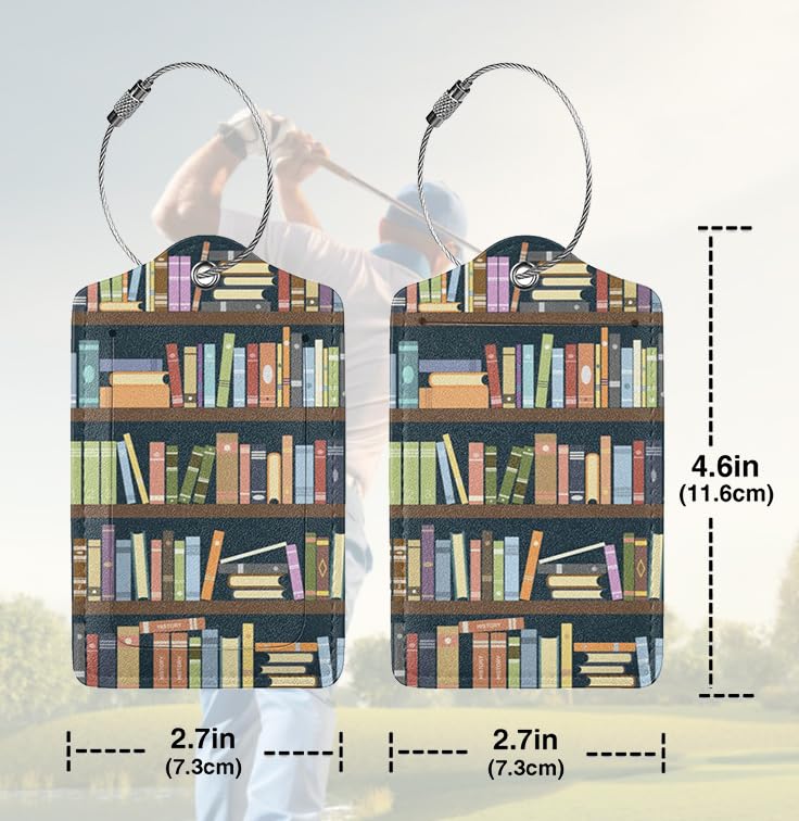 2 Pack Luggage Tags for suitcases Cute Book Luggage Tag (Book)