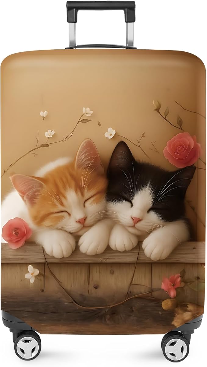 ANNA QUEEN Sleeping Cats Luggage Cover, Adorable Kitten Design by ANNAQUEEN