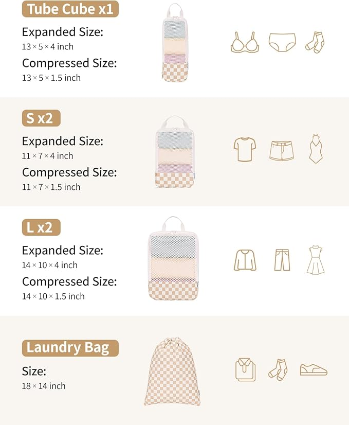 Narwey 6 Set Compression Packing Cubes - Image 4