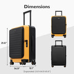LEVEL8 Top Opening Carry on Luggage Hardshell, Large Suitcases - Image 8