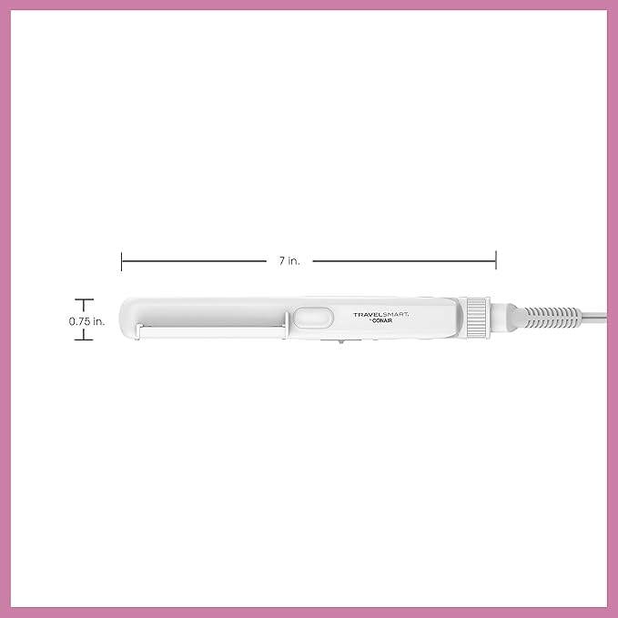 Conair Travel Flat Iron and Curler, 2-in-1 Tool, Portable Hair Straightener and Hair Curler in White by Travel Smart