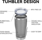 DOMICARE 20oz Tumbler with Lid Stainless Steel Tumblers Bulk, Double Wall - Image 4