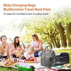 Diaper Bag Backpack with Changing Station (Grey)