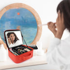 Travel Makeup Bag with LED Mirror Travel Makeup Organizer with 3 Lighted - Image 9